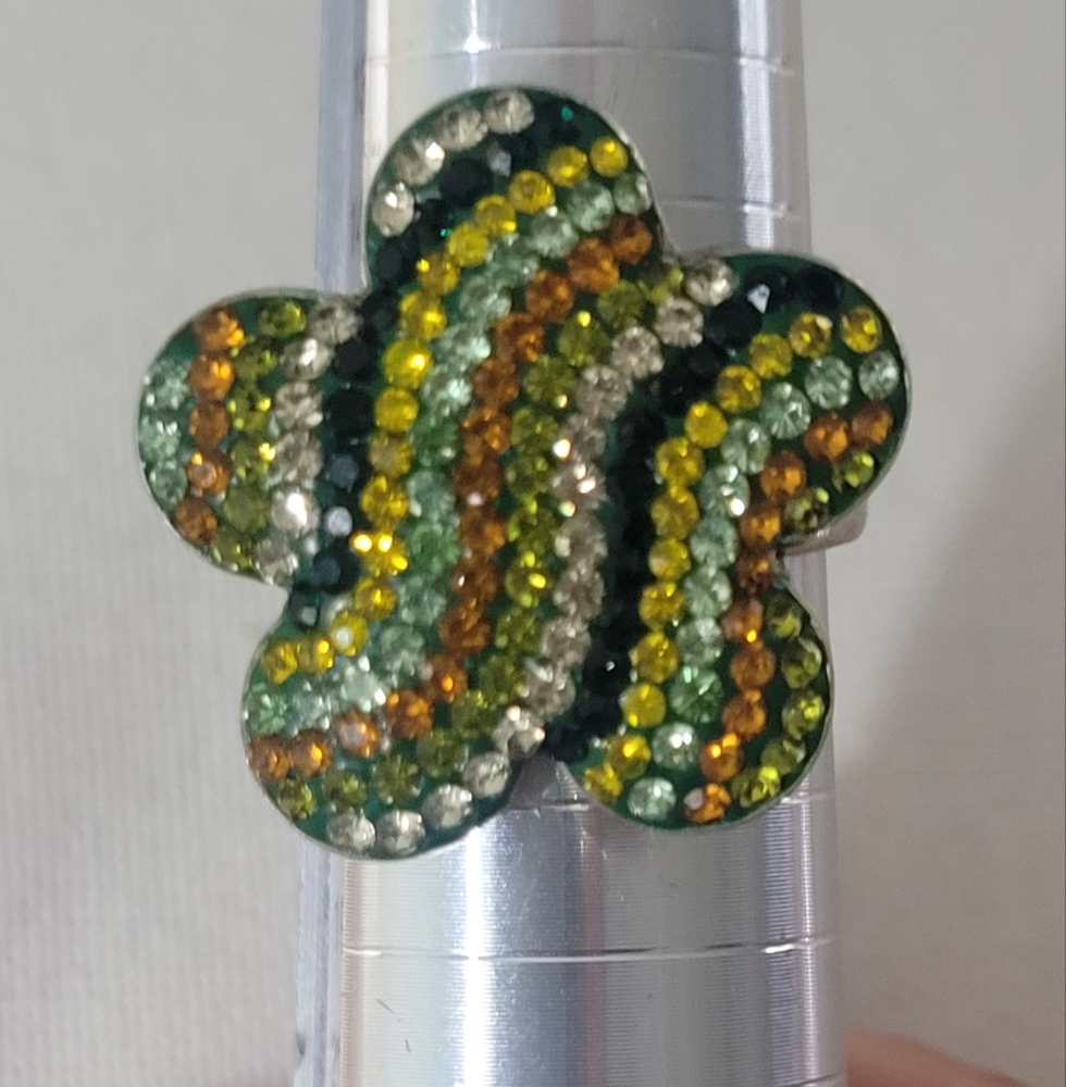 925 Clover Multicolor Stone Ring